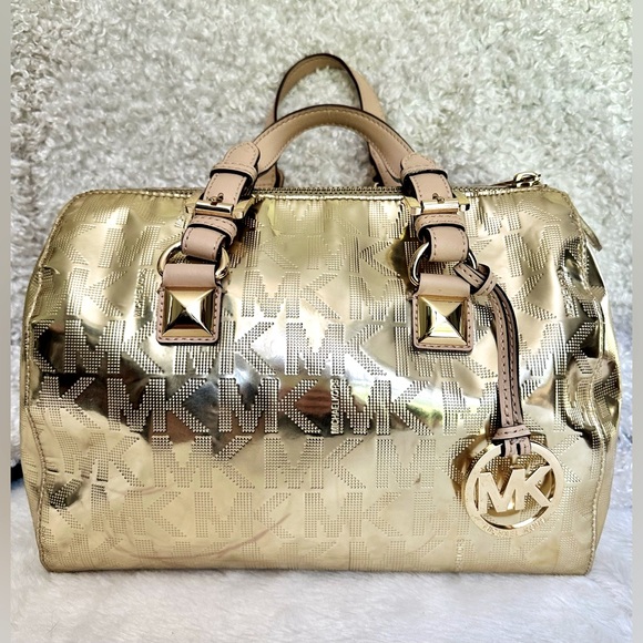 Michael Kors Metallic Large Greyson Satchel - Picture 1 of 14